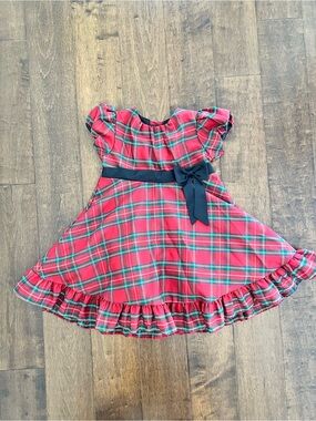 Vintage 90s y2k Rare, Too! Girls Red Plaid Christmas Holiday Dress Size 4T